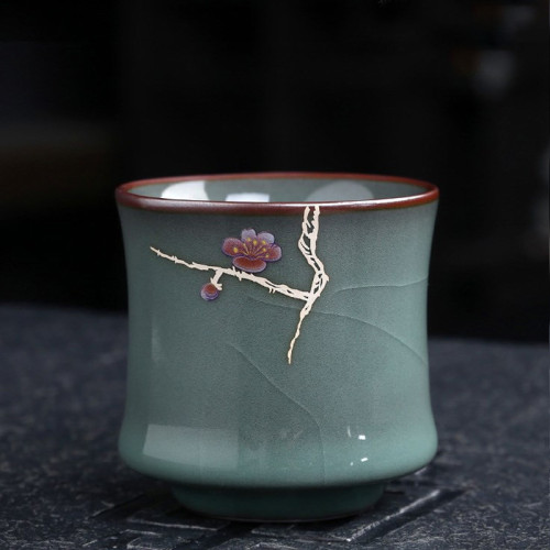 高檔官窰主人杯功夫茶杯男女士高級感單個茶盞冰裂陶瓷杯個人專用