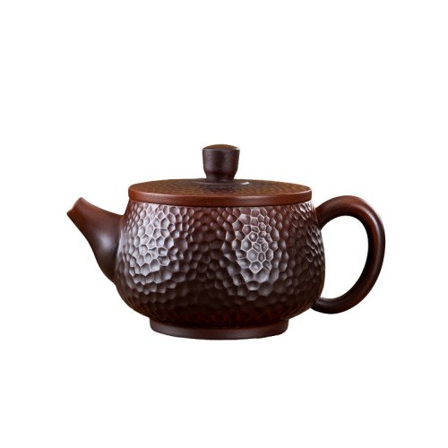 紫陶鎚紋漢瓦壺大容量手工復古家用泡茶壺大寬口鳳鳴紫砂壺禮盒裝