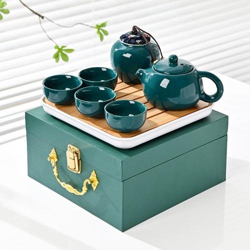 定窰茶具套裝一整套含茶盤帶禮盒陶瓷功夫禮品高檔隨手禮