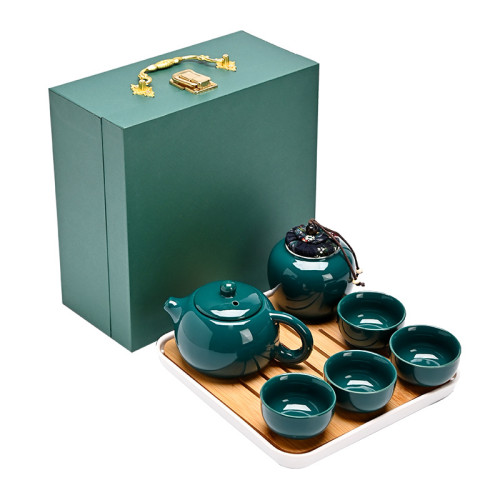 定窰茶具套裝一整套含茶盤帶禮盒陶瓷功夫禮品高檔隨手禮