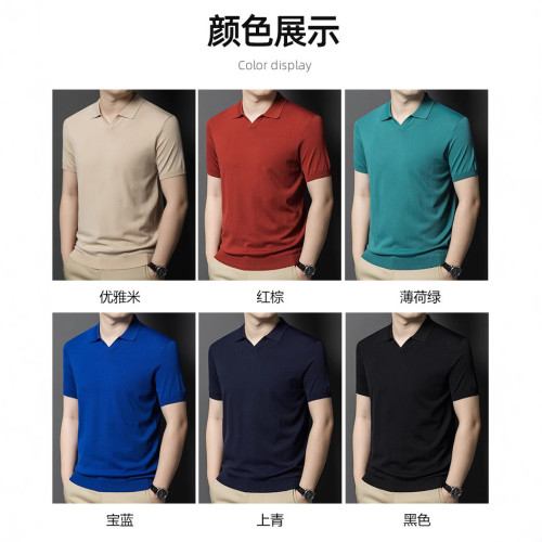 男士T恤男士短袖2025夏季新款polo衫精品男裝上衣體恤爸爸裝