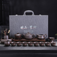高檔紫砂茶具套裝硃泥茶具功夫泡茶壺家用會客喝茶茶杯蓋碗泡茶器