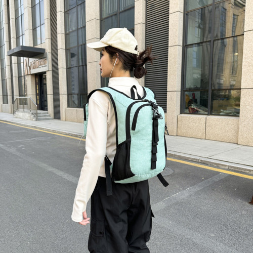 阿澤拉雙肩包戶外運動輕便可折曡登山包大容量騎行休閒跑步後背包