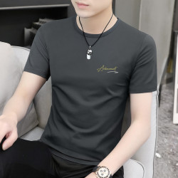 莫代爾男士短袖t恤新款夏季冰絲吸汗速乾半袖上衣服體恤男裝