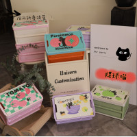 收納籃煤球貓系列折曡帶提手車用整理箱兒童零食箱玩具收納儲物箱