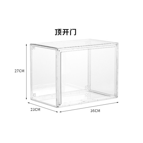 PET鞋盒全透明自定義方向磁吸開門鞋盒防塵防潮收納加大加厚鞋櫃