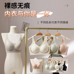 無痕果凍軟支撐內衣女薄款大胸顯小胸聚攏收副乳防下垂調整型文胸