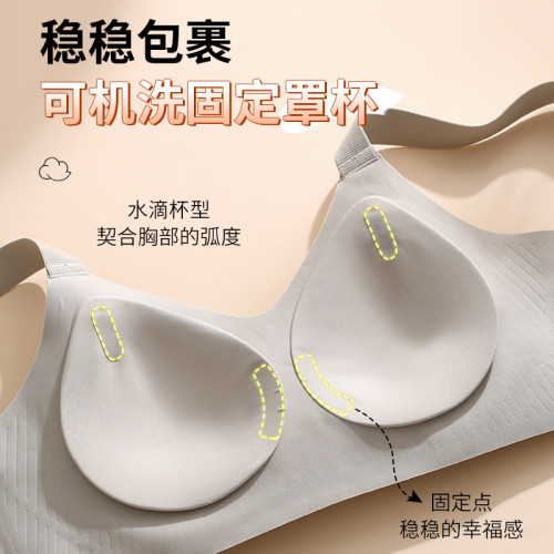 無痕果凍軟支撐內衣女薄款大胸顯小胸聚攏收副乳防下垂調整型文胸