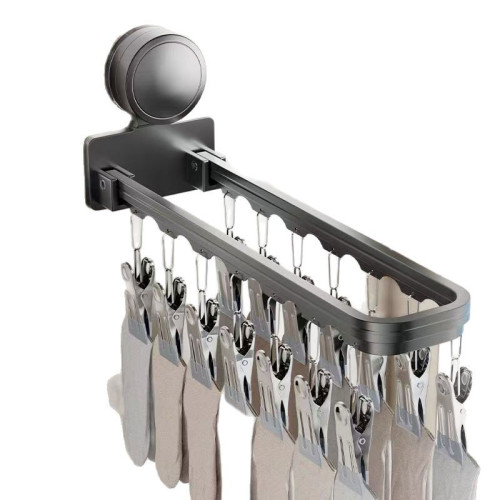 吸盤襪子夾可折曡陽台晾曬架家用衣架多功能無痕晾衣架曬襪子神器