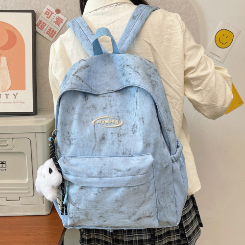 初高中學生書包新款潮搭質感日系純色雙肩包輕便大容量雙肩包