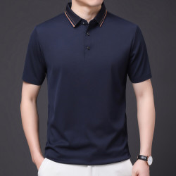新款男士polo衫短袖t恤男士夏季休閒T恤衫中年時尚半袖體恤衫上衣