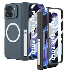 谷歌Pixel10ProFold磁吸手機殼高級感硬殼無線充帶支架摺疊螢幕適用