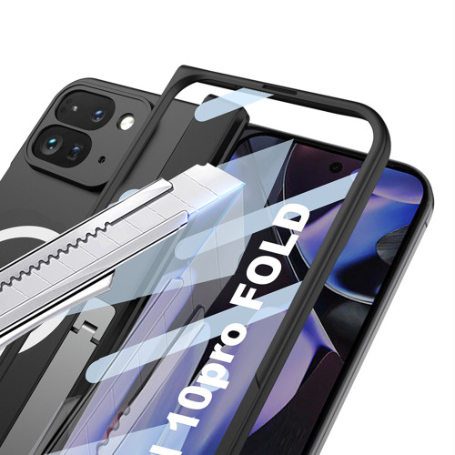谷歌Pixel10ProFold磁吸手機殼高級感硬殼無線充帶支架摺疊螢幕適用