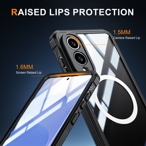 適用Samsung S25edge三防手機殼9H玻璃360全包防摔減震防刮花磁吸