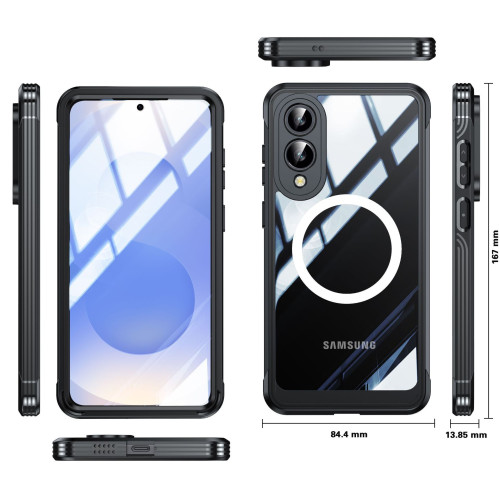 適用Samsung S25edge三防手機殼9H玻璃360全包防摔減震防刮花磁吸