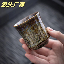 官窰主人杯單杯女陶瓷茶杯功夫茶具家用品茗杯小杯子中式茶盞建盞