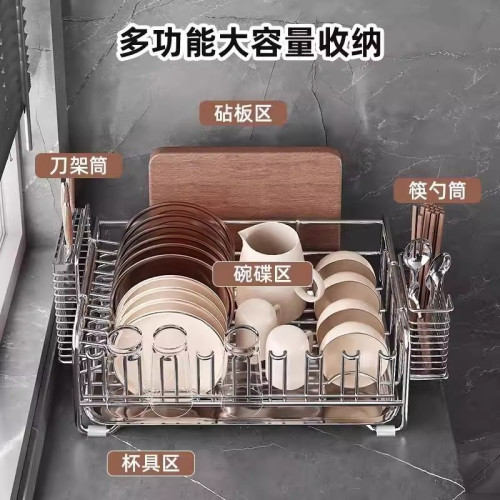 304不鏽鋼洗碗槽置物架瀝水碗盤架廚房碗碟收納架台面放碗架筷