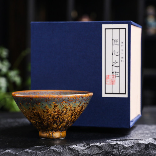 陶瓷主人杯單杯結晶釉大號功夫品茗杯高級茶盞喝茶個人專用茶杯男