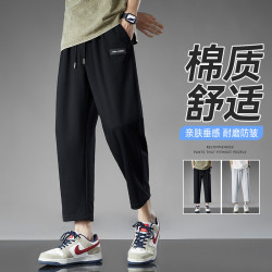 25新品夏季棉質男士款式七分褲港風寬松日系潮牌彈力運動休閒短褲