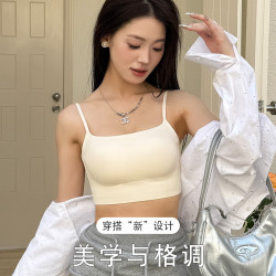 無痕內衣女小胸聚攏背心式內搭防走光防下垂夏季舒適小吊帶文胸罩