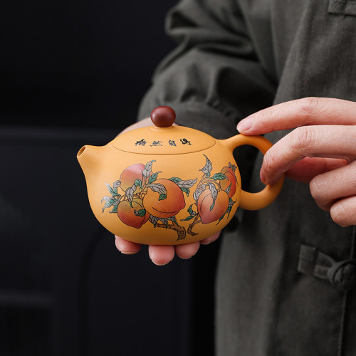 黃段泥紫砂壺高檔西施壺手工鳳鳴壺一壺兩杯泡茶器商務禮品套裝