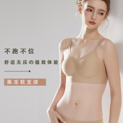 無痕粉底液內衣女舒適聚攏上托收副乳隱形穿衣不透吊帶背心文胸罩