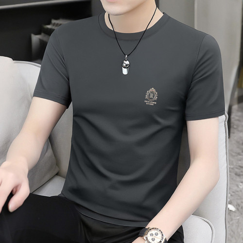 夏季圓領男士短袖t恤新款休閒打底半袖速乾上衣服男裝潮