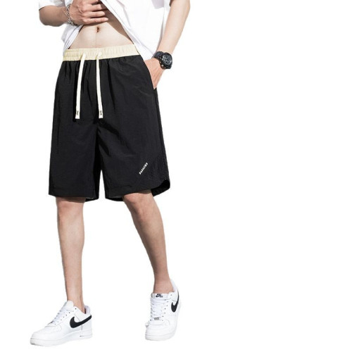 夏季冰絲運動短褲男生夏季百搭休閒五分褲寬松直筒籃球美式大褲衩