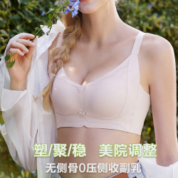 光面無磁內衣女聚攏上托無側骨收副乳透氣舒適無鋼圈調整型文胸罩
