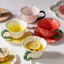 高顔值陶瓷咖啡杯家用咖啡館一杯一碟下午茶杯拿鐵杯咖啡杯碟套裝