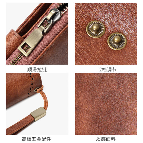 豹紋印花短錢包RFID女士多功能拉鍊卡包復古証件零錢包