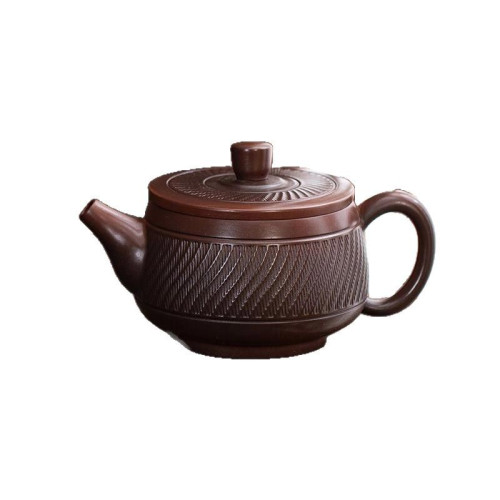 雲南紫陶漢瓦手工跳刀功夫茶具球孔復古家用原礦泡茶壺禮品鳳鳴壺