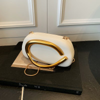 歐美潮流經典圓盒手抓晚宴包迷你小包復古金屬提把鏈子單肩斜後後背包