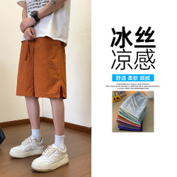 多組風格夏季薄款速乾短褲男士潮牌寬松多巴胺搭配多色休閒五分褲