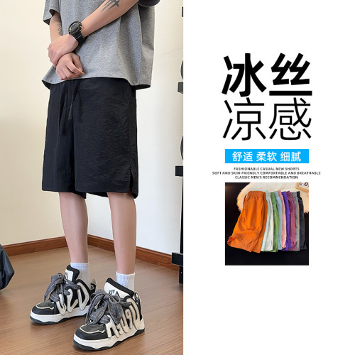 多組風格夏季薄款速乾短褲男士潮牌寬松多巴胺搭配多色休閒五分褲