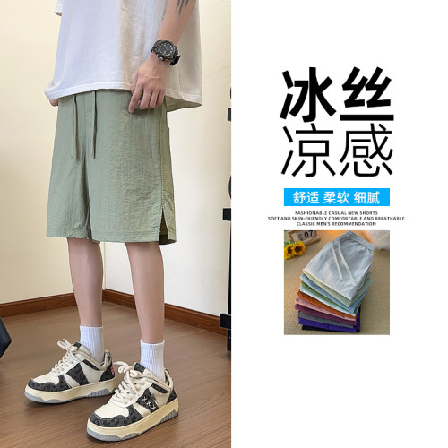多組風格夏季薄款速乾短褲男士潮牌寬松多巴胺搭配多色休閒五分褲