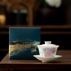 黃旭東羊脂玉瓷蓋碗薄胎三才蓋碗帶蓋茶杯陶瓷功夫茶具泡茶碗高檔