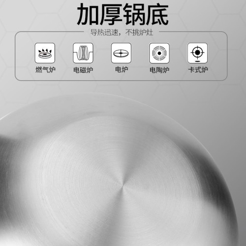 不鏽鋼炒鍋蜂窩無塗層不沾鍋少菸加厚三層鋼禮品炒菜鍋不沾鍋
