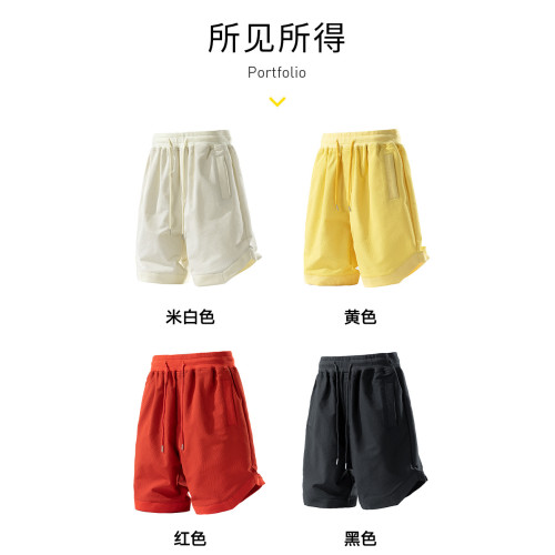 K2516五分褲 高品質短褲男薄款外穿運動褲日系時尚百搭潮流濶腿休