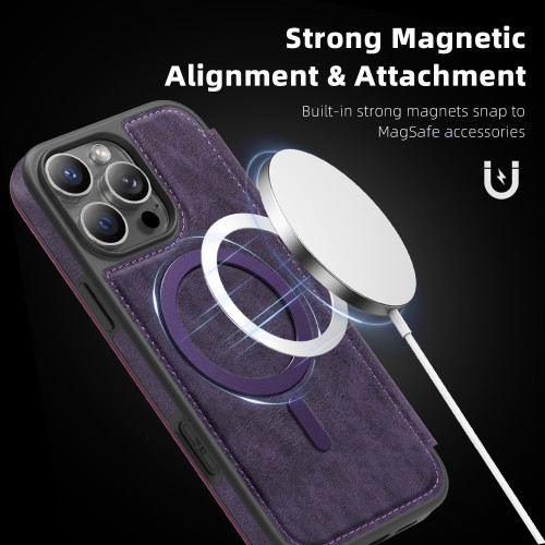 適用iPhone16靈盾皮革翻蓋手機殼磁吸蘋果15ProMax防摔保護套