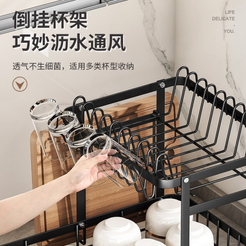 廚房碗碟架筷子筒刀架菜板架一體多功能廚具收納置物架360度排水