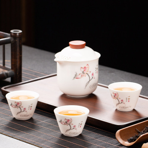 旅行茶具套裝可攜式簡約快客杯一壺二杯戶外露營可攜式旅行茶具