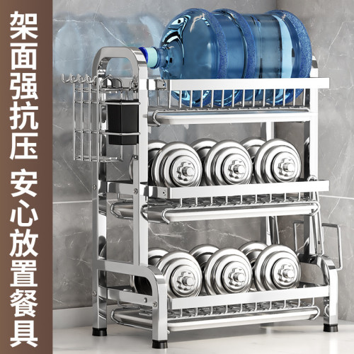 廚房不鏽鋼碗碟架台面碗盤收納架多功能刀具筷筒置物架架菜板架