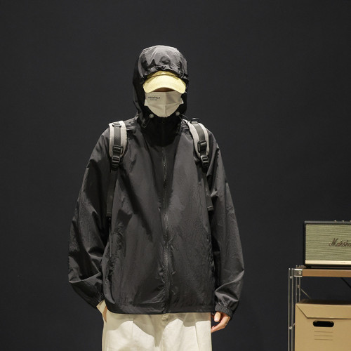 UPF50+冰絲防曬衣男2025新款春夏薄戶外登山速乾衣男款防紫外線服