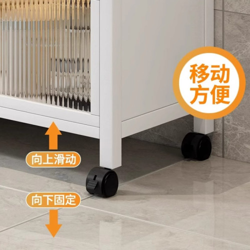 廚房餐邊櫃碗櫃落地多層收納櫃防塵帶門鍋具碗碟微波爐烤箱置物架