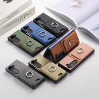 適用三星ZFold7磁吸卡夾錢包手機殼左右繙蓋zfold7皮革支架保護套