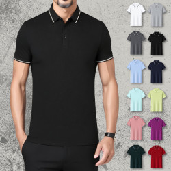 高品質polo衫220克索羅娜翻領T恤衫抗菌涼感男高爾夫polo