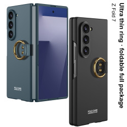 適用三星GalaxyZFold7手機殼摺疊螢幕指環創意超薄翻蓋商務時尚簡約