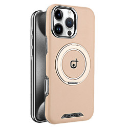 日韓適用蘋果15promax手機殼皮質金屬iphone14pro旋轉支架磁吸16p