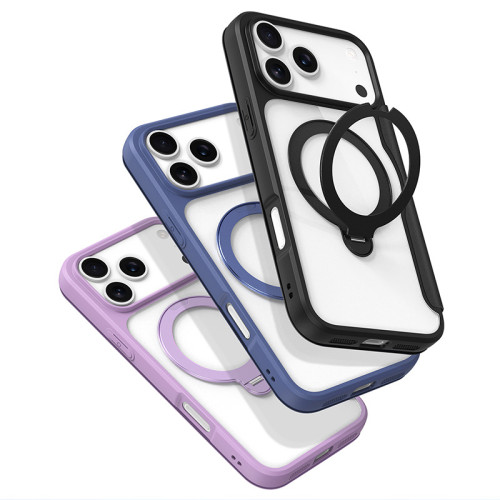 適用iPhone17磁吸支架手機殼蘋果17翻蓋式雙卡袋商務皮套